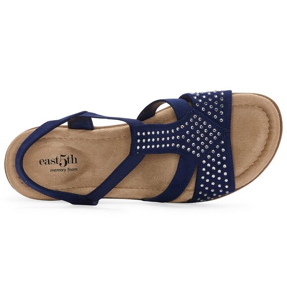 NEW East 5th Izabel Studded Wedge Heeled Sandals SZ 9.5 - Picture 3 of 5